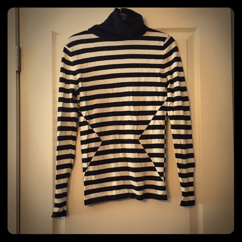 The Limited navy and white turtleneck sweater